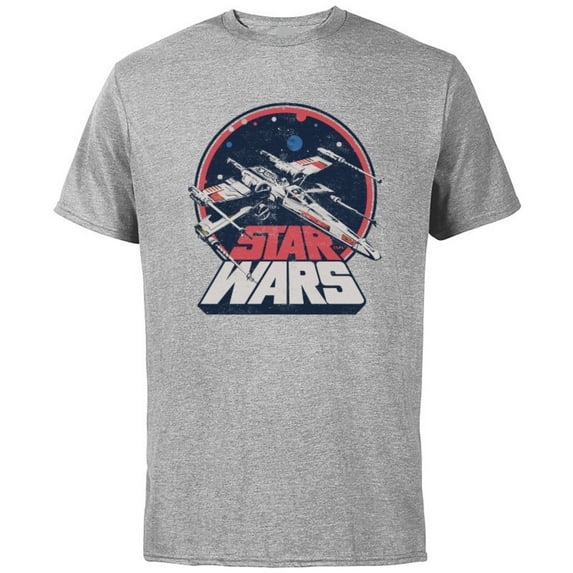 Star Wars X-Wing Starfighter Vintage - Short Sleeve Cotton T-Shirt for Adults - Customized-Athletic Heather