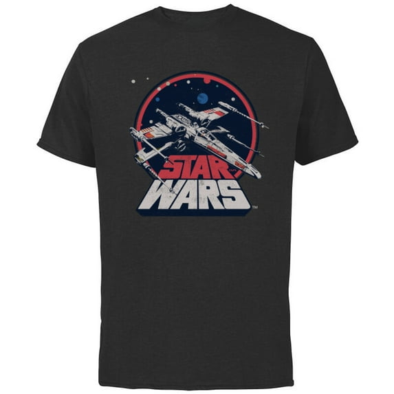 Star Wars X-Wing Starfighter Vintage - Short Sleeve Cotton T-Shirt for Adults - Customized-Black