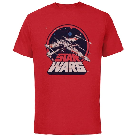 Star Wars X-Wing Starfighter Vintage - Short Sleeve Cotton T-Shirt for Adults - Customized-Red