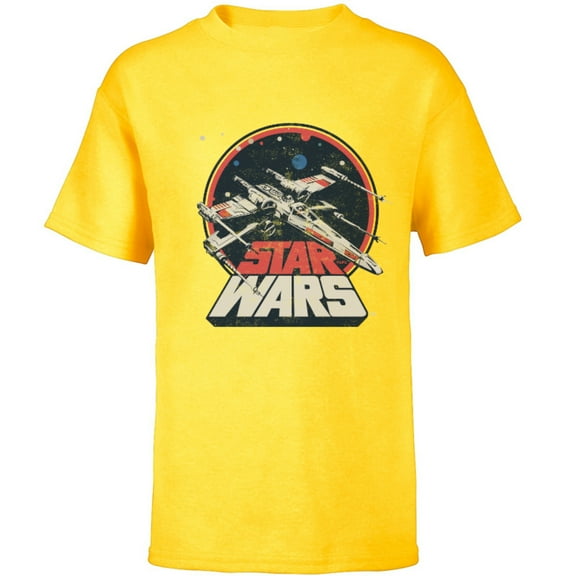 Star Wars X-Wing Starfighter Vintage - Short Sleeve T-Shirt for Kids - Customized-Yellow