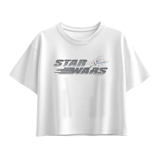 Star Wars - Xwing Fly Horizontal Chest Short Sleeve Boxy Graphic T-Shirt
