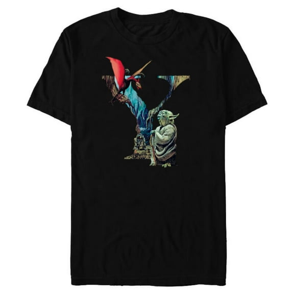 Star Wars “Y is for Yoda” Ralph McQuarrie Dagobah Painting - Short Sleeve Blended T-Shirt for Adults - Customized-Black