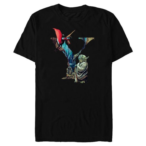 Star Wars “Y is for Yoda” Ralph McQuarrie Dagobah Painting - Short Sleeve Blended T-Shirt for Adults - Customized-Black