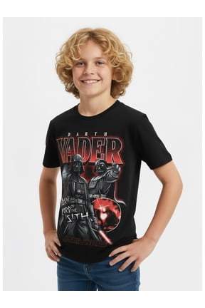 Boys Darth Vader Graphic Tee with Short Sleeves, Sizes 4-18