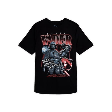 Star Wars Boys Darth Vader Graphic Tee with Short Sleeves, Sizes 4-18