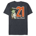 thumbnail image 1 of Star Wars Yoda 21st Birthday - Short Sleeve Blended T-Shirt for Adults - Customized-Navy Heather, 1 of 5