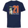 thumbnail image 1 of Star Wars Yoda 21st Birthday - Short Sleeve Cotton T-Shirt for Adults - Customized-Navy, 1 of 5