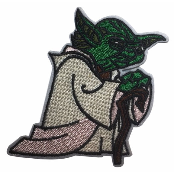 Star Wars Yoda 3 " Wide Embroidered Iron On Patch