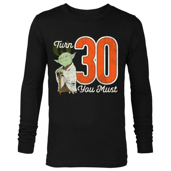Star Wars Yoda 30th Birthday - Long Sleeve T-Shirt for Men - Customized-Black