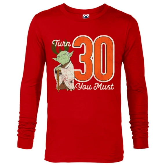 Star Wars Yoda 30th Birthday - Long Sleeve T-Shirt for Men - Customized-New Red