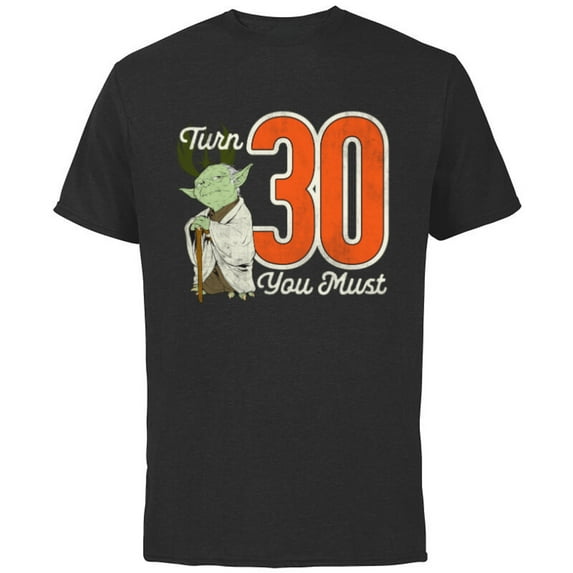 Star Wars Yoda 30th Birthday - Short Sleeve Cotton T-Shirt for Adults - Customized-Black