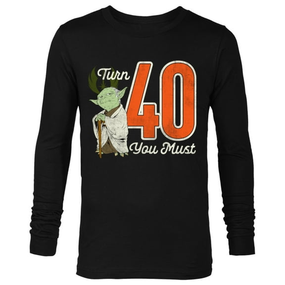 Star Wars Yoda 40th Birthday - Long Sleeve T-Shirt for Men - Customized-Black