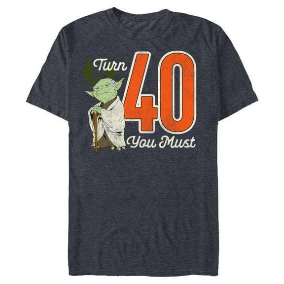 Star Wars Yoda 40th Birthday - Short Sleeve Blended T-Shirt for Adults - Customized-Navy Heather