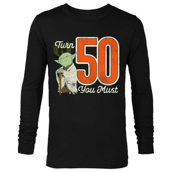 Star Wars Yoda 50th Birthday - Long Sleeve T-Shirt for Men - Customized-Black