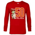 thumbnail image 1 of Star Wars Yoda 50th Birthday - Long Sleeve T-Shirt for Men - Customized-New Red, 1 of 5
