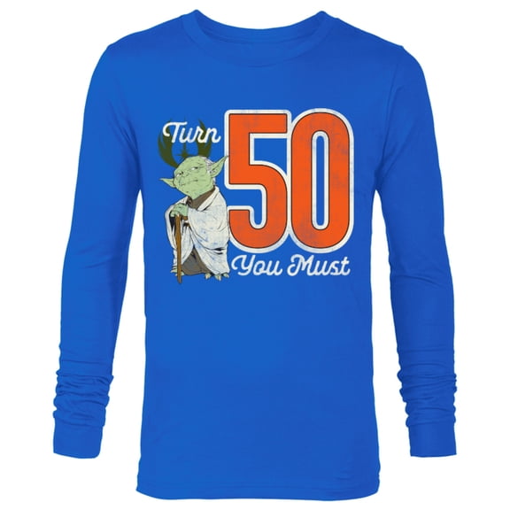 Star Wars Yoda 50th Birthday - Long Sleeve T-Shirt for Men - Customized-Royal