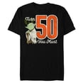 thumbnail image 1 of Star Wars Yoda 50th Birthday - Short Sleeve Blended T-Shirt for Adults - Customized-Black, 1 of 5
