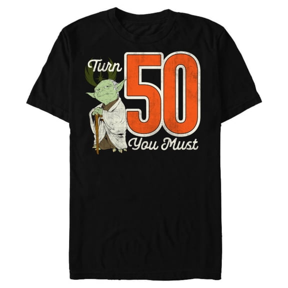 Star Wars Yoda 50th Birthday - Short Sleeve Blended T-Shirt for Adults - Customized-Black