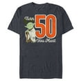 thumbnail image 1 of Star Wars Yoda 50th Birthday - Short Sleeve Blended T-Shirt for Adults - Customized-Navy Heather, 1 of 5