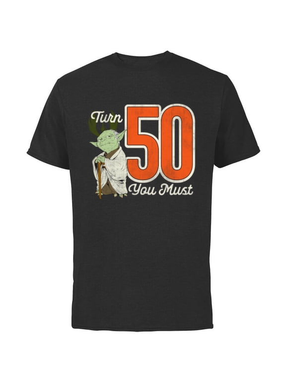 Yoda 50th Birthday - Short Sleeve Cotton T-Shirt for Adults - Customized-Black