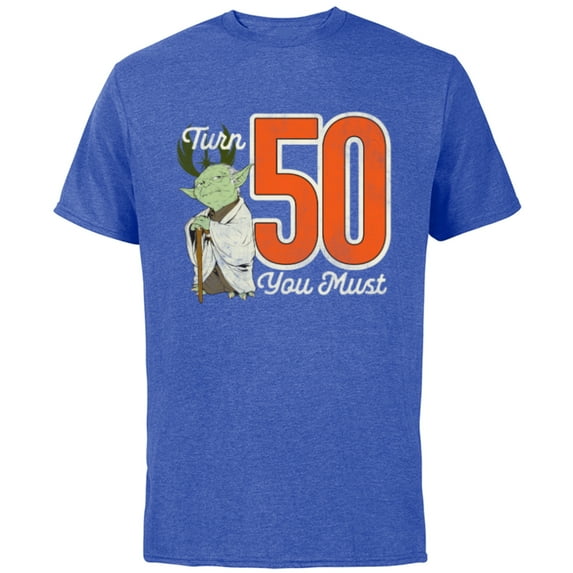 Star Wars Yoda 50th Birthday - Short Sleeve Cotton T-Shirt for Adults - Customized-Royal Heather