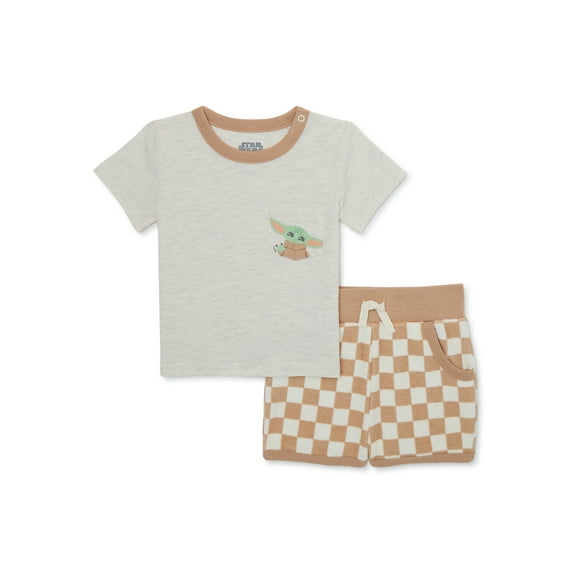 Star Wars Yoda Baby T-Shirt, Terry Shorts and Hat Outfit Set, 3-Pack, Sizes 0-24 Months