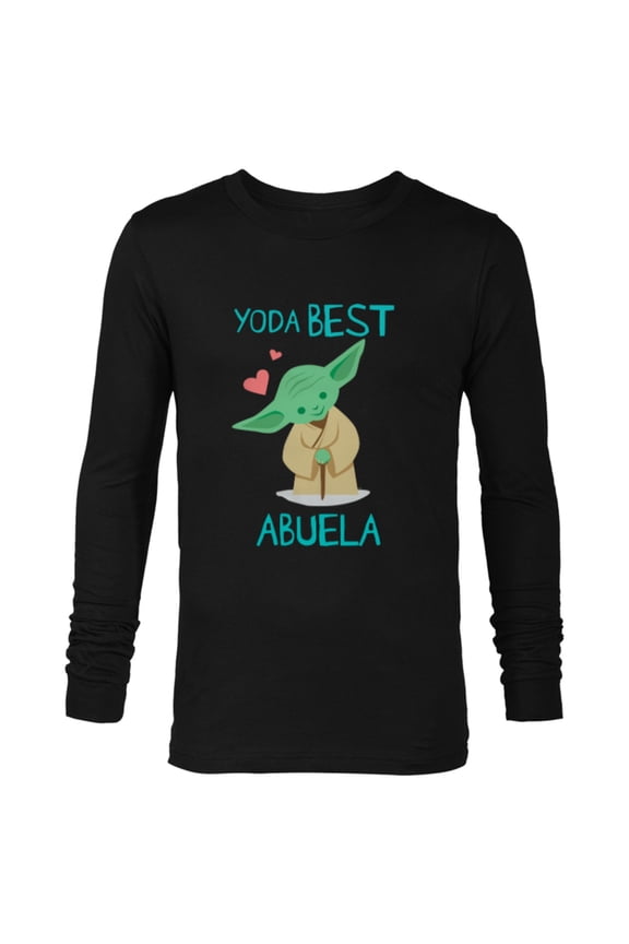 Yoda Best Abuela Chibi Portrait Día de la Madre - Long Sleeve T-Shirt for Men - Customized-Black