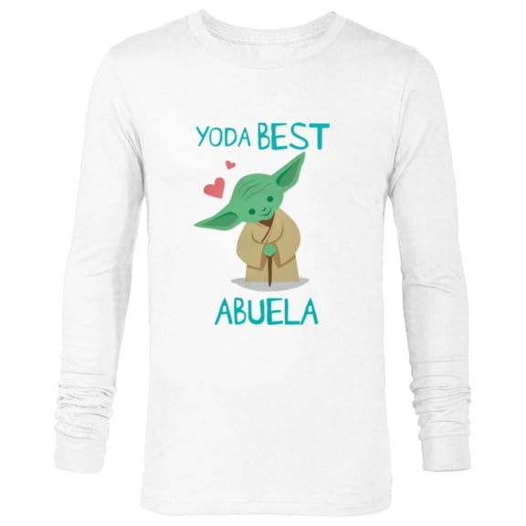 Star Wars Yoda Best Abuela Chibi Portrait Día de la Madre - Long Sleeve T-Shirt for Men - Customized-White