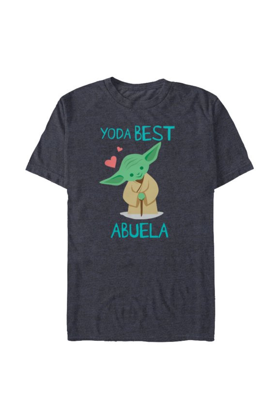 Yoda Best Abuela Chibi Portrait Día de la Madre - Short Sleeve Blended T-Shirt for Adults - Customized-Navy Heather