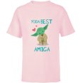thumbnail image 1 of Star Wars Yoda Best Amiga Yoda Chibi Portrait Friend Spanish- Short Sleeve T-Shirt for Kids - Customized-Soft Pink, 1 of 5