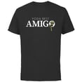 thumbnail image 1 of Star Wars Yoda Best Amigo Lightsaber Gift Friend Spanish- Short Sleeve Cotton T-Shirt for Adults - Customized-Black, 1 of 5