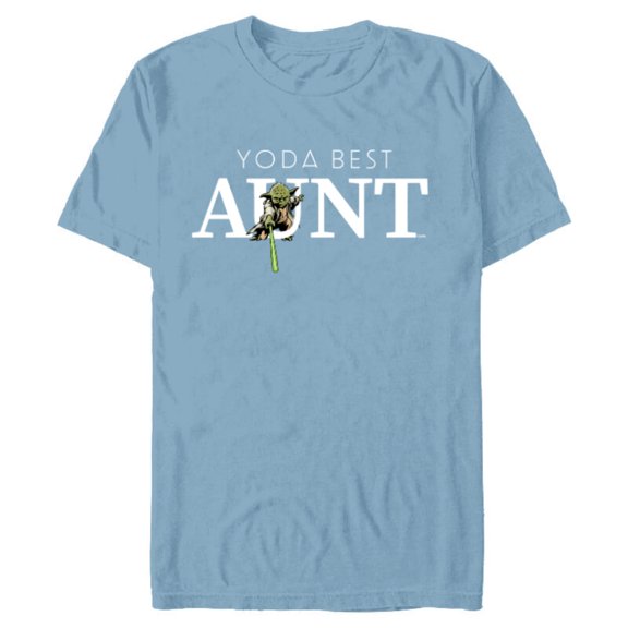 Star Wars Yoda Best Aunt Lightsaber Gift for Family - Short Sleeve Blended T-Shirt for Adults - Customized-Ocean Blue