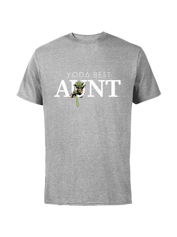Yoda Best Aunt Lightsaber Gift for Family - Short Sleeve Cotton T-Shirt for Adults - Customized-Athletic Heather