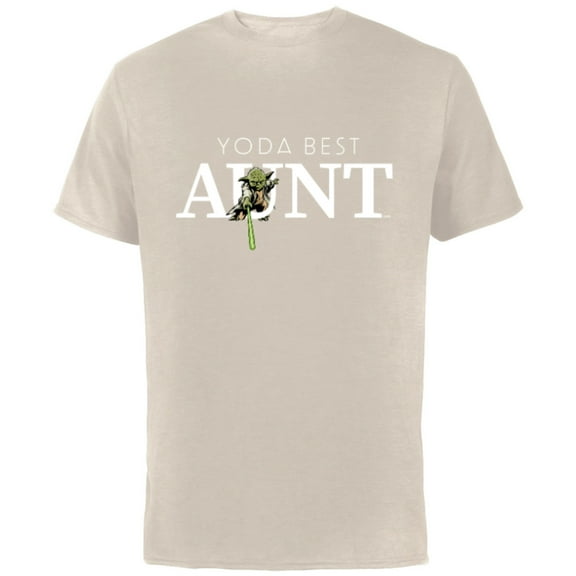 Star Wars Yoda Best Aunt Lightsaber Gift for Family - Short Sleeve Cotton T-Shirt for Adults - Customized-Natural