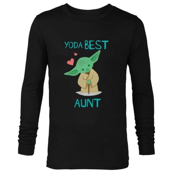 Star Wars Yoda Best Aunt Yoda Chibi Portrait Mother’s Day - Long Sleeve T-Shirt for Men - Customized-Black
