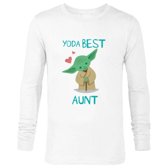 Star Wars Yoda Best Aunt Yoda Chibi Portrait Mother’s Day - Long Sleeve T-Shirt for Men - Customized-White