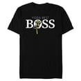 thumbnail image 1 of Star Wars Yoda Best Boss Lightsaber Birthday Employer Gift- Short Sleeve Blended T-Shirt for Adults - Customized-Black, 1 of 5