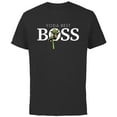 thumbnail image 1 of Star Wars Yoda Best Boss Lightsaber Birthday Employer Gift- Short Sleeve Cotton T-Shirt for Adults - Customized-Black, 1 of 5