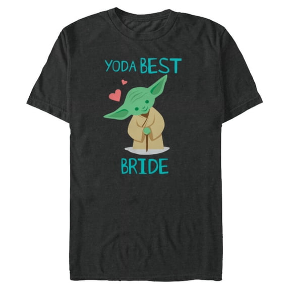 Star Wars Yoda Best Bride Yoda Chibi Portrait Family- Short Sleeve Blended T-Shirt for Adults - Customized-Dark Heather