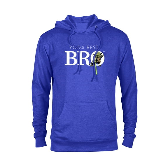 Star Wars Yoda Best Bro Lightsaber Gift for Brother - Pullover Hoodie for Adults - Customized-Royal