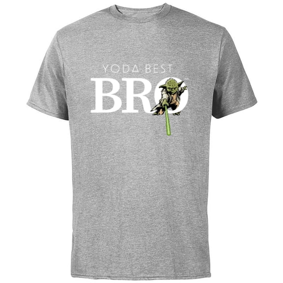 Star Wars Yoda Best Bro Lightsaber Gift for Brother - Short Sleeve Cotton T-Shirt for Adults - Customized-Athletic Heather