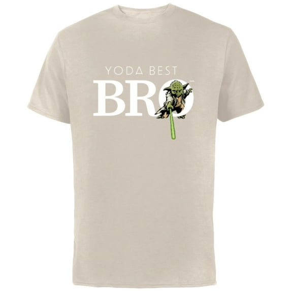 Star Wars Yoda Best Bro Lightsaber Gift for Brother - Short Sleeve Cotton T-Shirt for Adults - Customized-Natural
