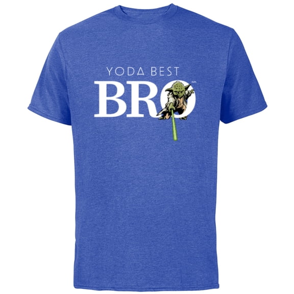 Star Wars Yoda Best Bro Lightsaber Gift for Brother - Short Sleeve Cotton T-Shirt for Adults - Customized-Royal Heather