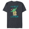 thumbnail image 1 of Star Wars Yoda Best Cat Mom Yoda Chibi Portrait Family- Short Sleeve Blended T-Shirt for Adults - Customized-Navy Heather, 1 of 5
