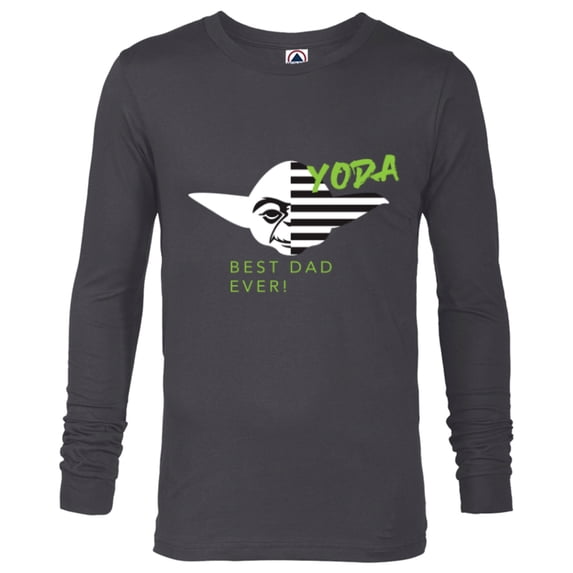 Star Wars Yoda Best Dad Ever Father's Day - Long Sleeve T-Shirt for Men - Customized-Charcoal Heather