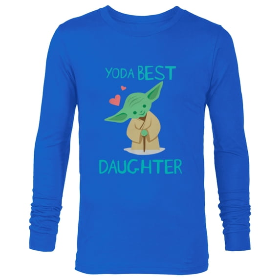 Star Wars Yoda Best Daughter Yoda Chibi Portrait Family- Long Sleeve T-Shirt for Men - Customized-Navy