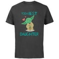 thumbnail image 1 of Star Wars Yoda Best Daughter Yoda Chibi Portrait Family- Short Sleeve Cotton T-Shirt for Adults - Customized-Charcoal, 1 of 5