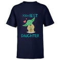thumbnail image 1 of Star Wars Yoda Best Daughter Yoda Chibi Portrait Family- Short Sleeve T-Shirt for Kids - Customized-Navy, 1 of 5