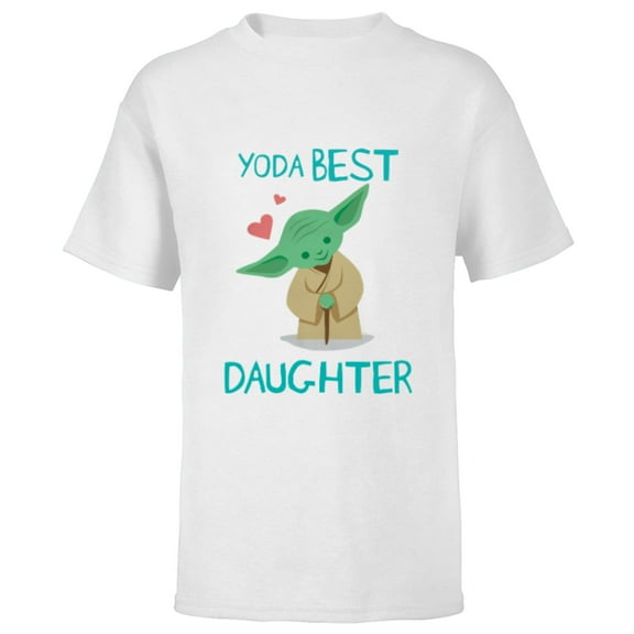 Star Wars Yoda Best Daughter Yoda Chibi Portrait Family- Short Sleeve T-Shirt for Kids - Customized-White