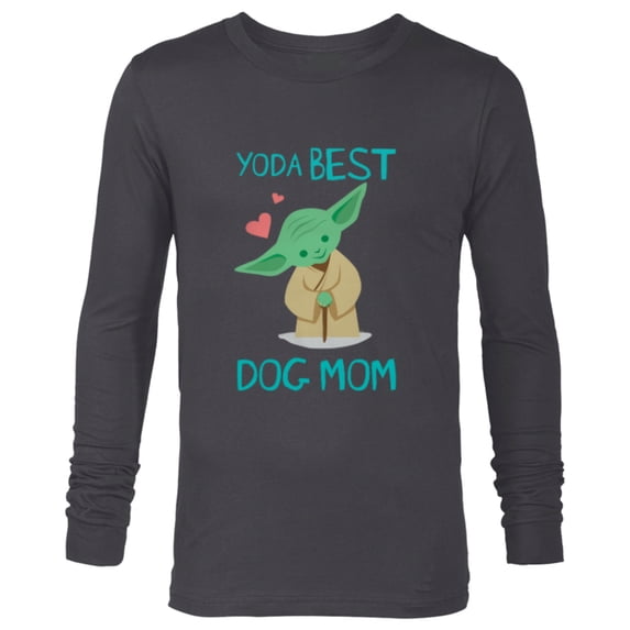 Star Wars Yoda Best Dog Mom Yoda Chibi Portrait Family- Long Sleeve T-Shirt for Men - Customized-Charcoal Heather